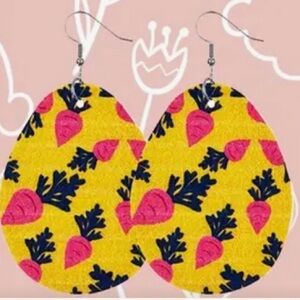 Cute teardrop earrings with carrots